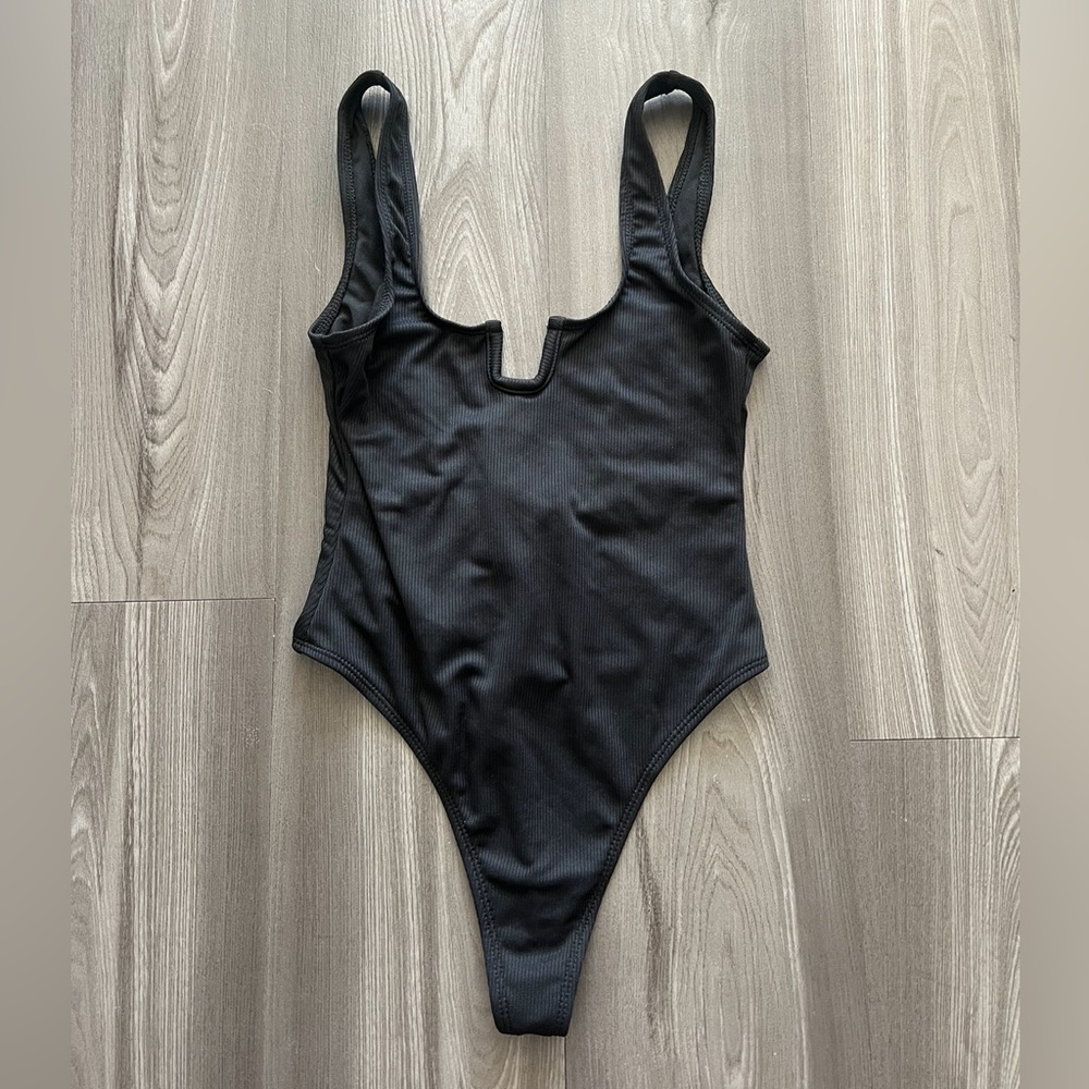 Missguided black one piece swimsuit - size S
